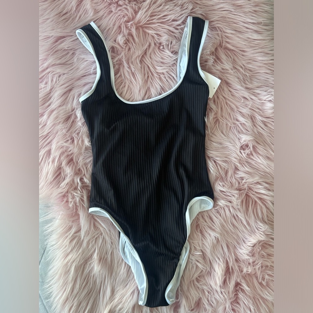 NWOT Vitamin A Reese One Piece In Reversible Black EcoRib Size S $245 - Picture 5 of 7